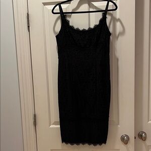 Diane Von Furstenberg Black Lace Midi Dress